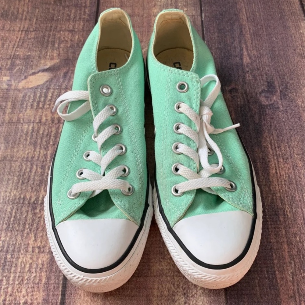 Mint colored ladies converse